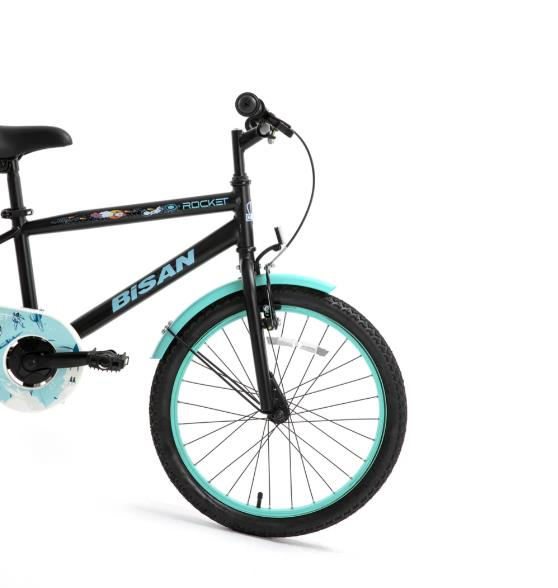 Bisan Rocket 20 Jant Siyah Turkuaz Çocuk Bisikleti
