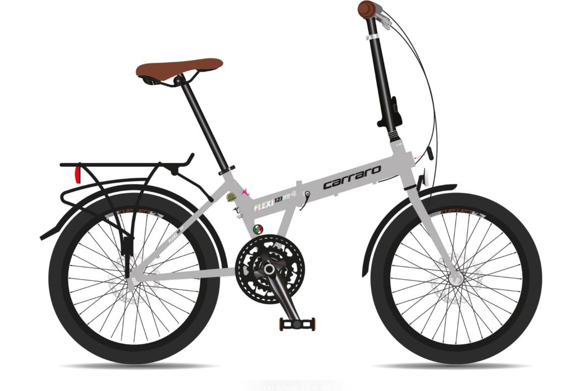 Carraro Flexi 121HD 350H HD Fren Mat Gri Siyah Holografik Krom Kahve Katlanır Bisiklet