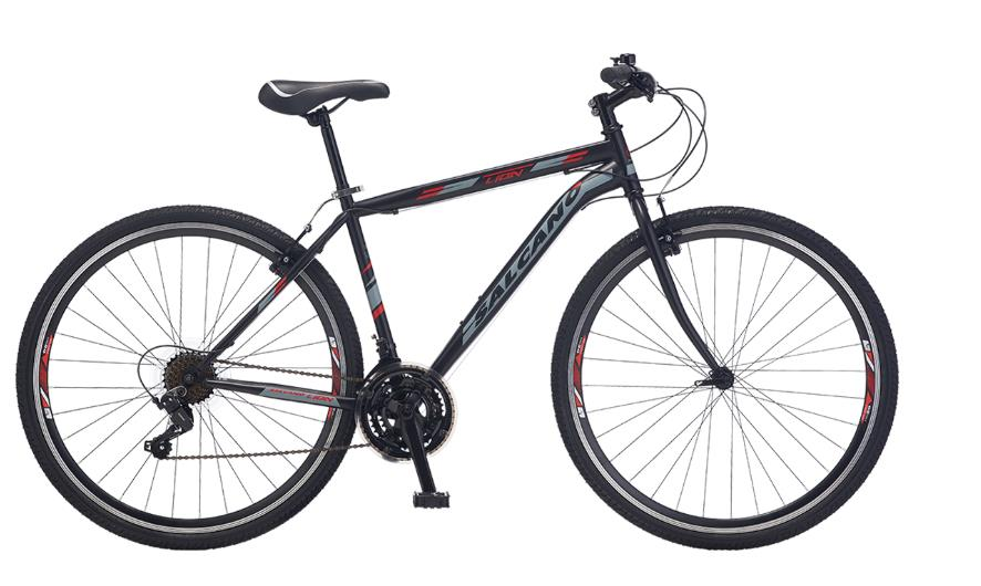 Salcano City Lion VR 19'' Gezi Bisikleti Mat Siyah Kırmızı