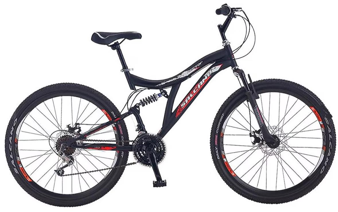 Salcano Hector 24 Mekanik Dİsk Fren 21 Vites Siyah Kırmızı Çocuk Dağ Bisikleti