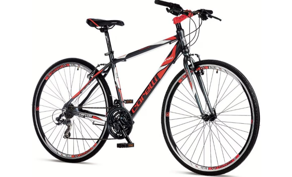Corelli Trivor 1.0 28 jant 18'' Kadro Şehir Bisikleti K.Gri - Kırmızı Beyaz