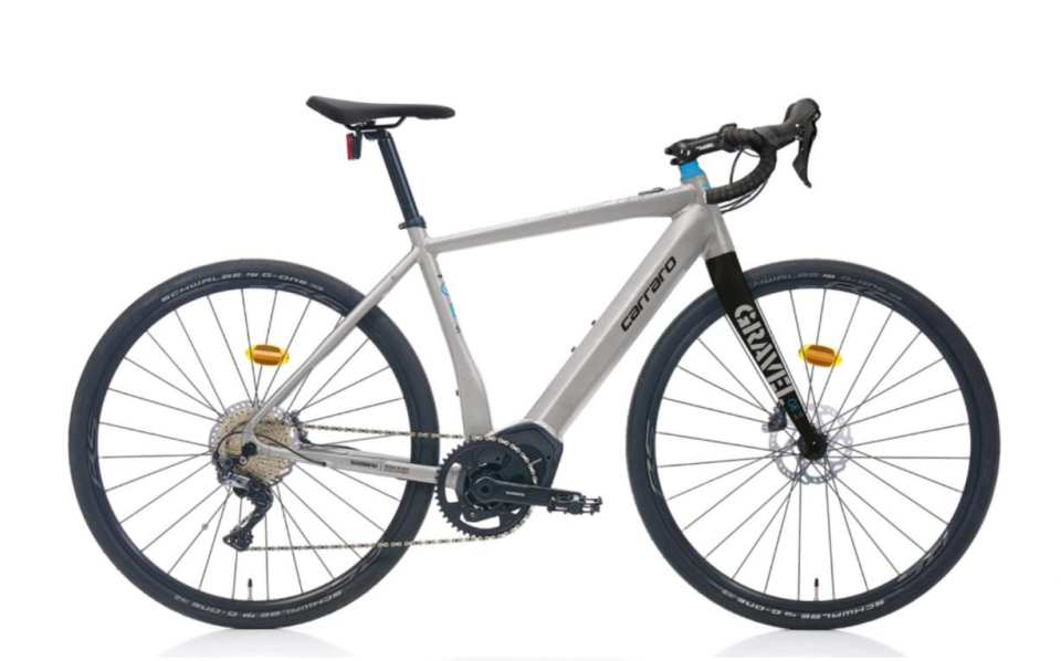 Carraro Gravel GE 5.0 550H E5000 GRX810 Mat Gümüş Siyah Mavi E-Gravel