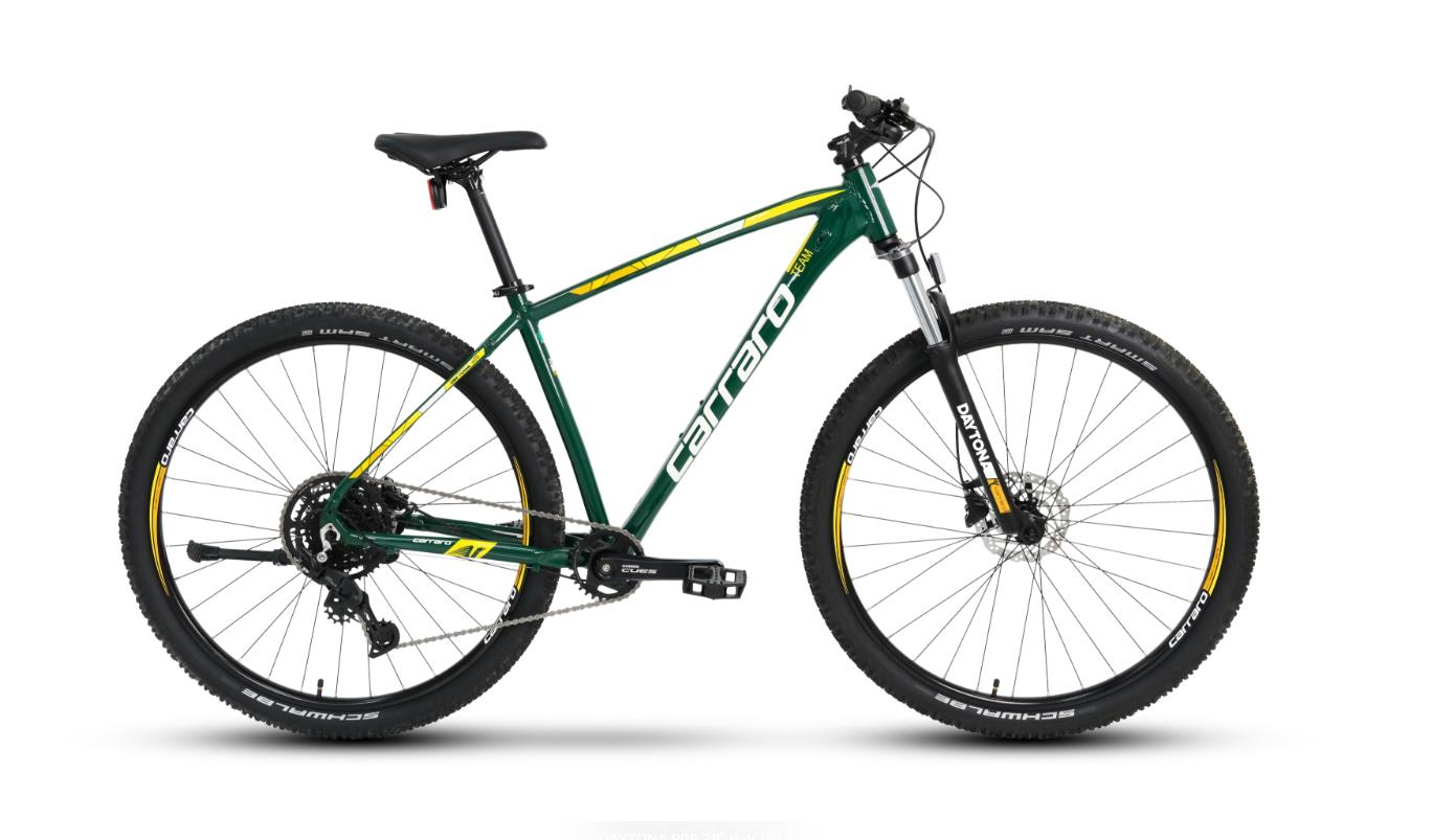 Carraro Daytona 909 520H 9 vites Koyu Yeşil Sarı Beyaz Dağ Bisikleti