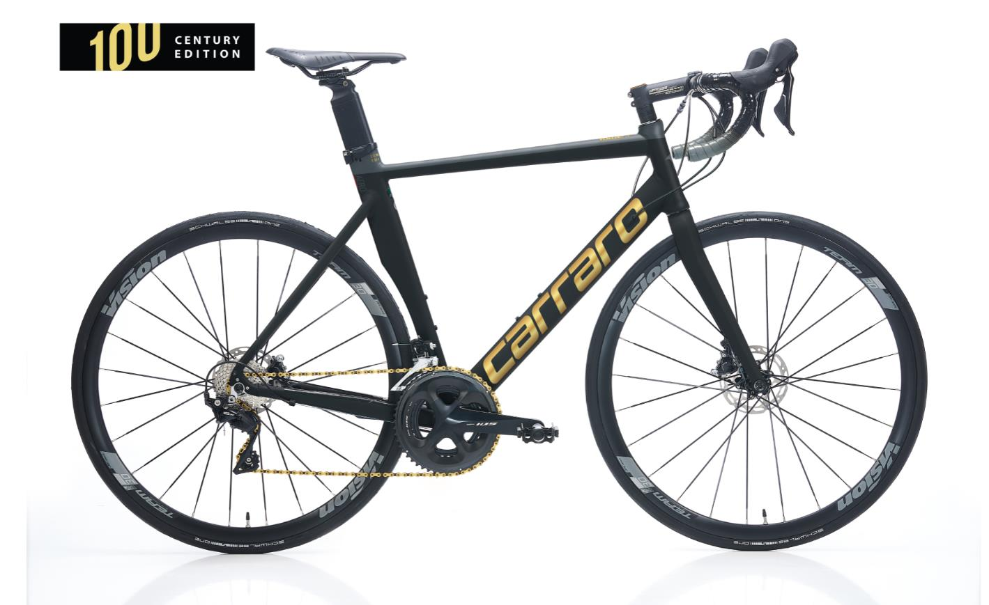 Carraro Race CE 520H 24 Vites 105 Set Mat Siyah Antrasit Altın Yol Yarış Bisikleti
