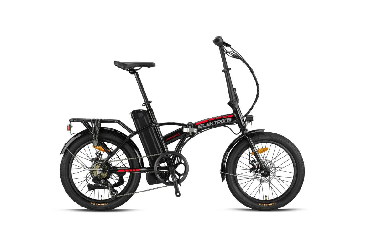 Elektrone Pasific 20 Hidrolik Dİsk Fren Katlanır E- Bike Mat Siyah Kırmızı Füme