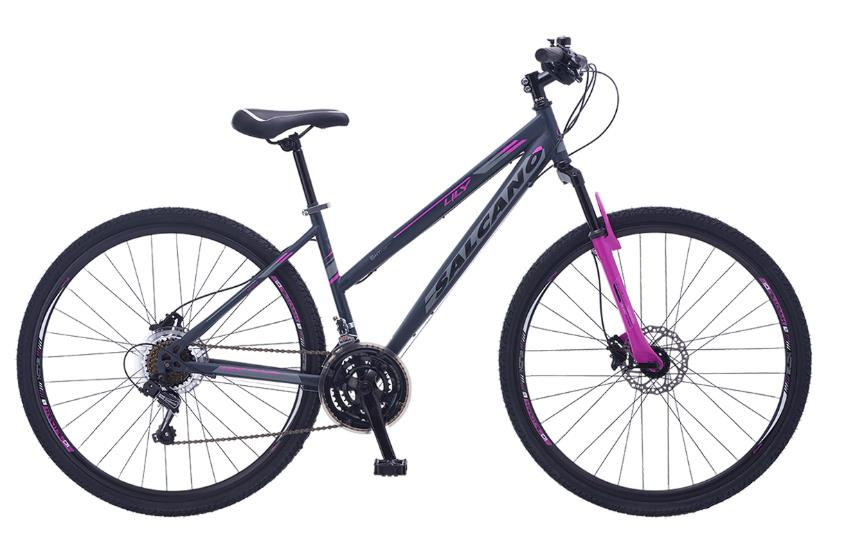 Salcano City Lily hidrolik Disk Fren 16''  Antrasit Gri Mor Kadın Şehir Bisikleti