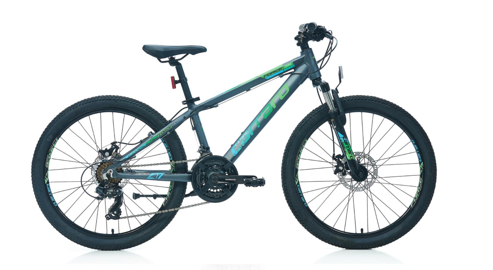 Carraro Force 410 21V MD Fren Mat Antrasit Yeşil Mavi Beyaz Gümüş Çocuk Dağ Bisiklet