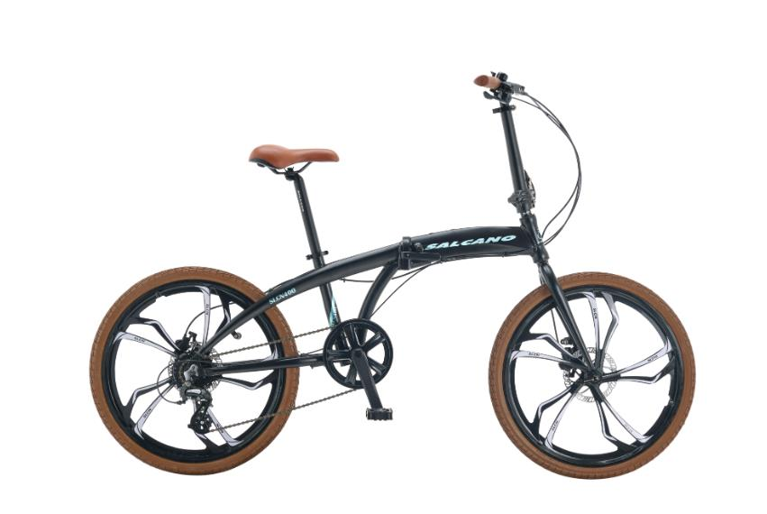 Salcano SLCN 400 Hidrolik Disk Frenli Siyah Mavi Katlanır Bisiklet