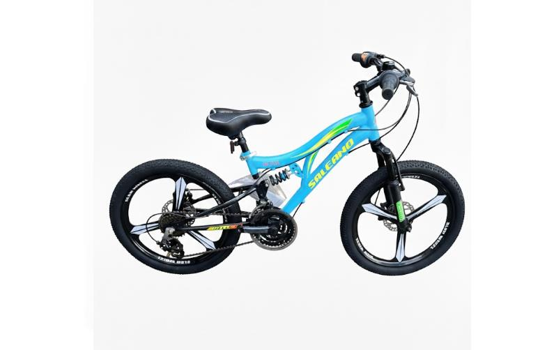 Salcano Nova 20 Md Monoblok Jant Açık Mavi Yeşil Sarı  Çocuk Bisikleti