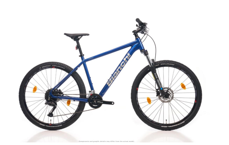 Bianchi Magma 27S CUES 2X9 Vites 43CM 27.5 Jant Kadife Mavi Gümüş MTB Dağ Bisikleti